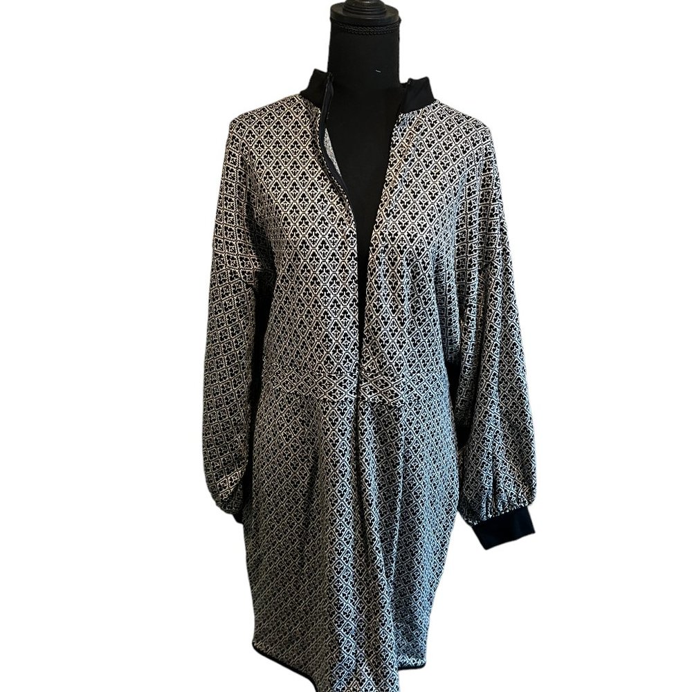 Eloquii Womens Dress Textured Knit Long Sleeve Jacquard Design Black White 18/20 - Picture 3 of 16